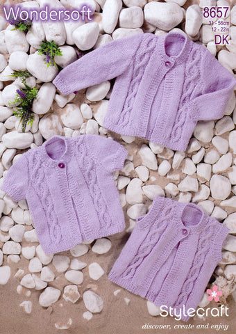 Cardigans and Waistcoat in Stylecraft Wondersoft DK (8657)