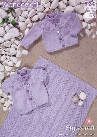 Cardigans and Blanket in Stylecraft Wondersoft DK (8699)