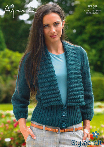 Cardigan in Stylecraft Alapaca DK (8726)