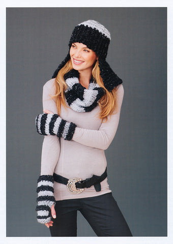 Russian Hat, Cowl and Mitts in Stylecraft Swift Knit (8784)