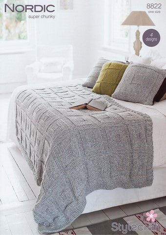 Throw & Cushions in Stylecraft Nordic Super Chunky (8822)