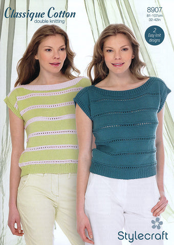 Ladies Tops In Stylecraft Classique Cotton DK (8907)