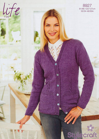 Cardigan in Stylecraft Life 4 Ply (8927)