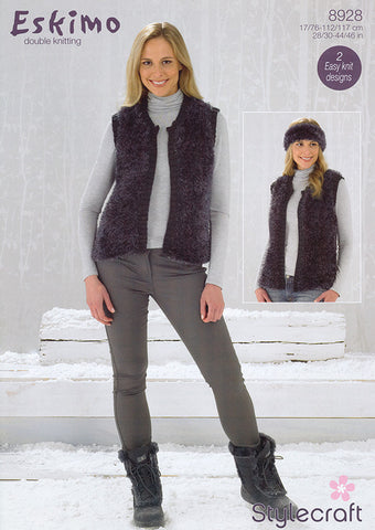 Waistcoat & Headband in Stylecraft Eskimo DK (8928)