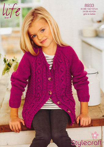 Cardigan in Stylecraft Life Aran (8933)