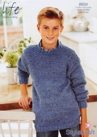 Round Neck Sweater in Stylecraft Life DK (8934)