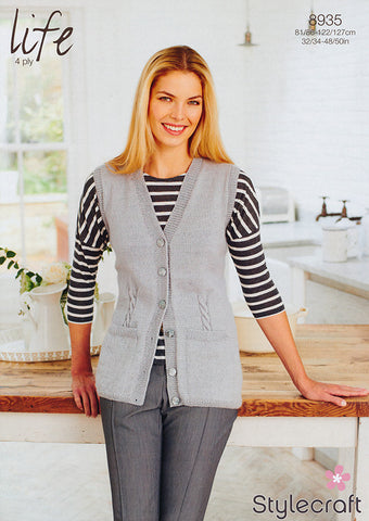 Waistcoat in Stylecraft Life 4 Ply (8935)