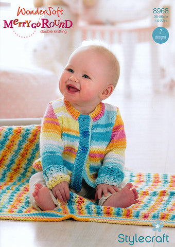 Cardigan and Blanket in Stylecraft Wondersoft Merry Go Round DK (8968)