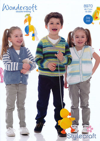 Sweater, Cardigan and Waistcoat in Stylecraft Wondersoft DK (8970)