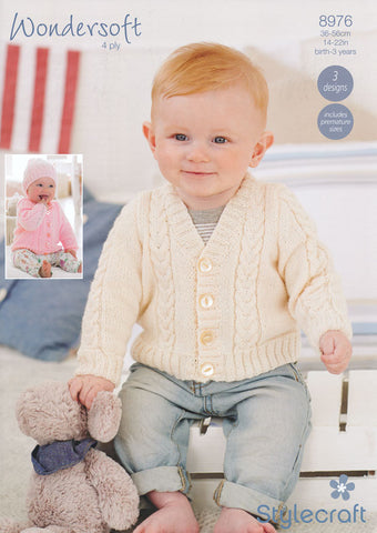 Cardigans and Hat in Wondersoft 4ply (8976)