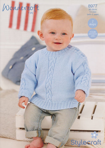 Sweater and Cardigan in Wondersoft 4ply (8977)