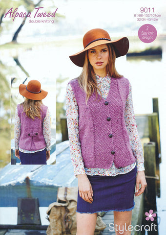 Cardigan and Waistcoat in Stylecraft Alpaca Tweed DK (9011)
