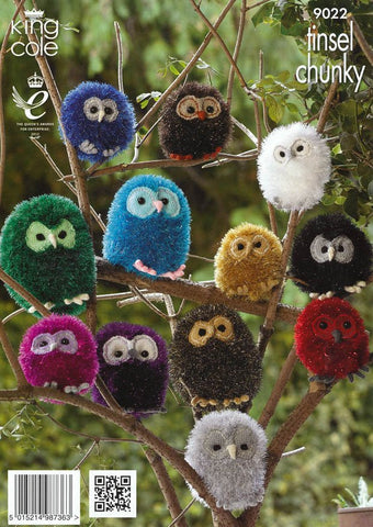Owl & Hedgehog Kits in Tinsel Chunky with Free Patterns