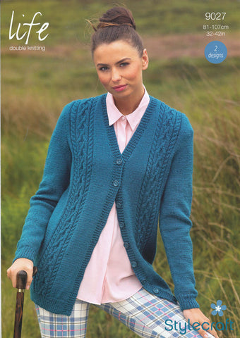 Cardigan & Waistcoat in Life DK (9027)