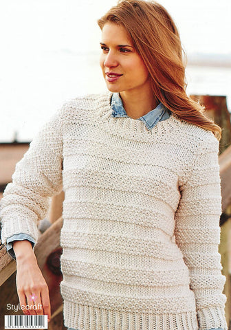 Sweater with Twisted Ribs in Stylecraft Weekender Super Chunky (9039)