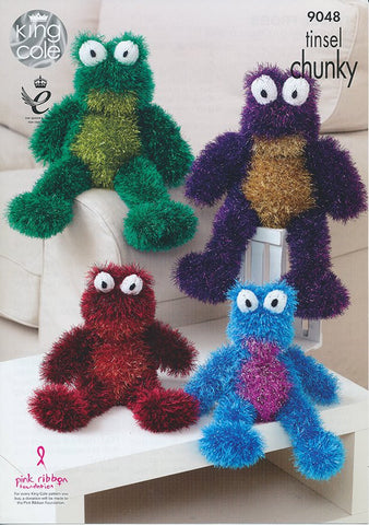 Tinsel Frogs in King Cole Tinsel Chunky (9048)