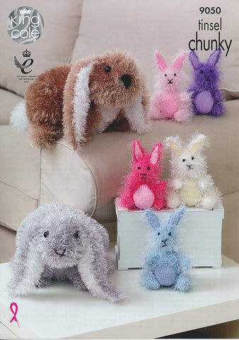 Rabbits in King Cole Tinsel Chunky and Dollymix DK (9050)