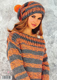 Boyfriend Sweater and Beanie Hat in Stylecraft Swift Knit Stripes (9058)