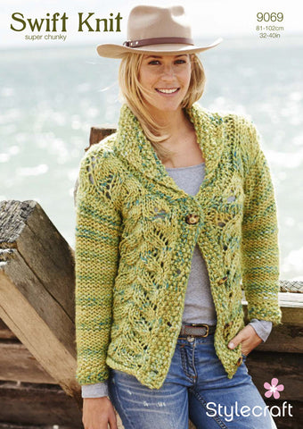 Ladies Cardigan in Stylecraft Swift Knit Super Chunky (9069)