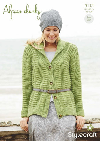 Ladies Cardigan in Stylecraft Alpaca Chunky (9112)