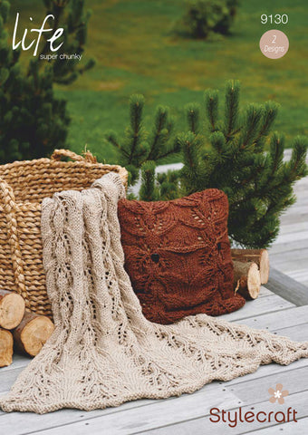 Throw and Cushion in  Stylecraft Life Super Chunky (9130)