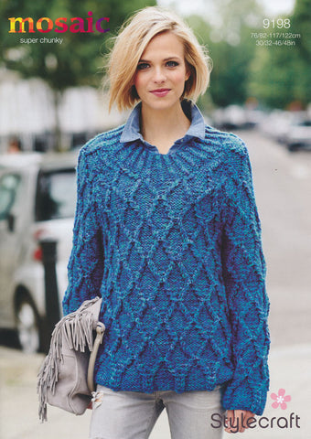 Twisted Rib Sweater in Stylecraft Mosaic Super Chunky (9198)