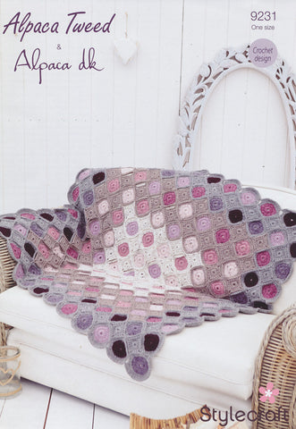 Circle Motif Throw in Stylecraft Alpaca Tweed DK and Alpaca DK (9231)
