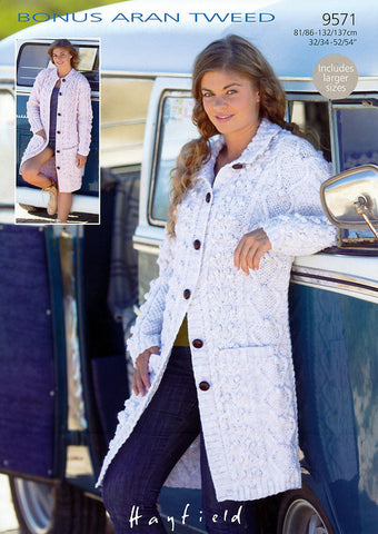 Jackets in Hayfield Bonus Aran Tweed (9571)