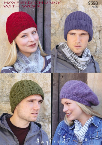 Hats in Hayfield Chunky With Wool (9698)
