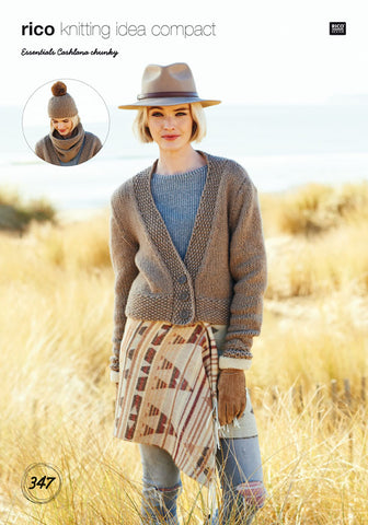 Chunky Cardigan, Snood and Hat in Rico Design Essentials Cashlana (347)