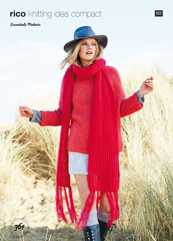 Batwing Sweater and Scarf in Rico Design Essentials Mohair (361)