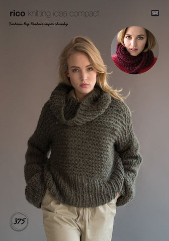 Oversized Sweater and Snood in Rico Design Fashion Big Mohair Super Chunky (375)