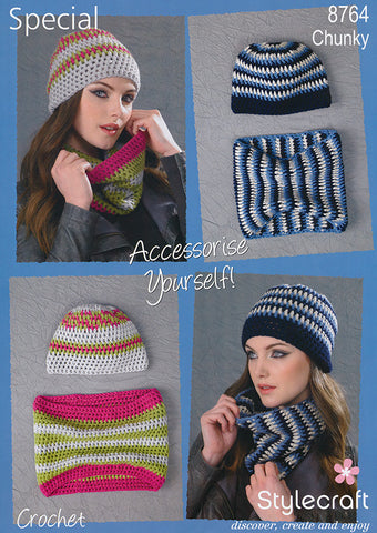 Beanie Hat and Cowl in Stylecraft Special Chunky (8764)