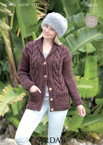 Cardigan In Sirdar Big Softie (9829)