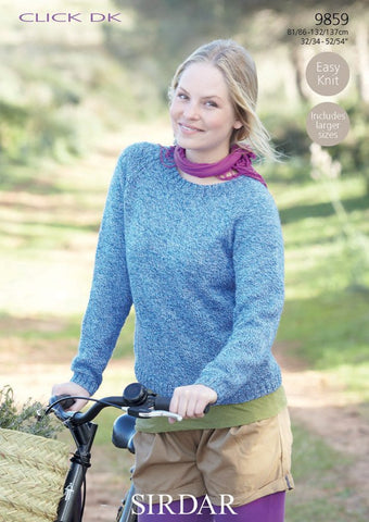 Raglan Sweater In Sirdar Click DK (9859)