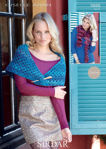 Shawl And Scarf In Sirdar Giselle Aran (9888)
