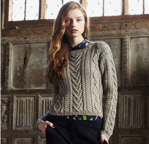 Cable Panelled Sweater Digital Version
