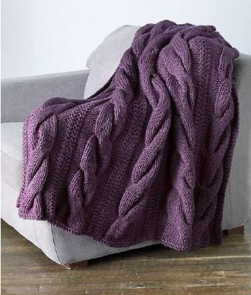 LION BRAND Wool Ease Thick & Quick Cable Comfort Throw - Digital Version