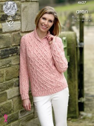 Sweater & Slipover in King Cole Fashion Aran Combo (4627)