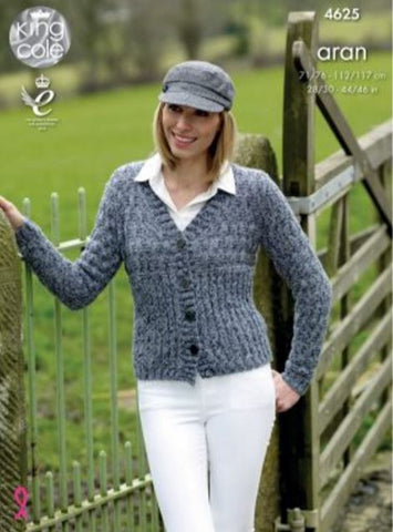 Cardigan & Sweater in King Cole Fashion Aran Combo (4625)
