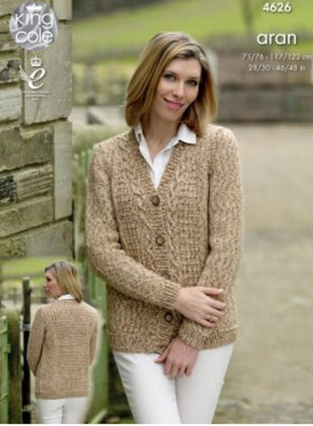 Cardigan & Waistcoat in King Cole Fashion Aran Combo (4626)