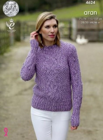 Sweater & Slipover in King Cole Fashion Aran Combo (4624)