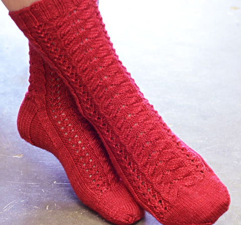 Cherry Lane Socks in SweetGeorgia Yarns Tough Love Sock - Digital Version