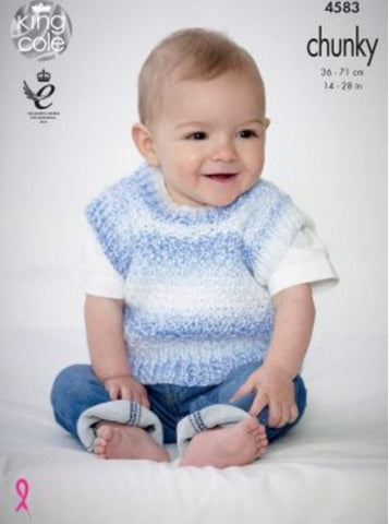 Slipovers in King Cole Baby Soft Chunky - Big Value (4583)