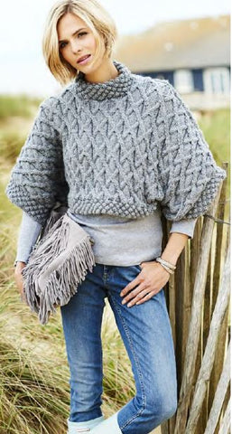 Big, Bold Aran Patterned Chunky Knit Tee Digital Version