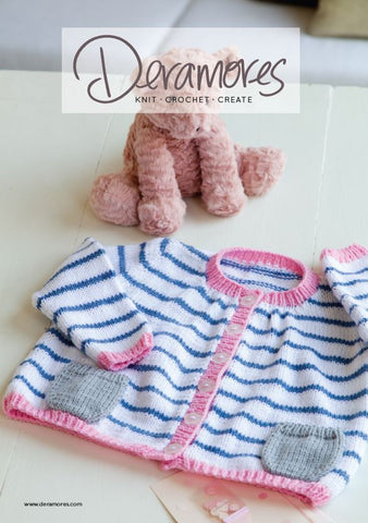 Deramores Baby DK Striped Cardigan Karabinech