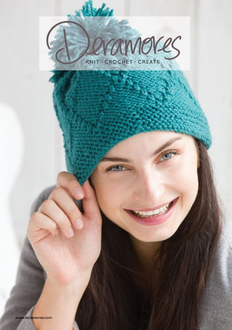 Deramores Vintage Chunky Diamond Pom Pom Hat Amanda Brown