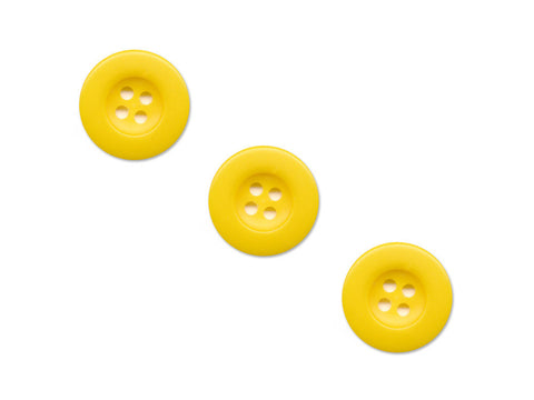 Round Thick Rimmed Buttons - Yellow - 054