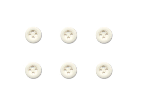 Round Thick Rimmed Buttons - White - 057