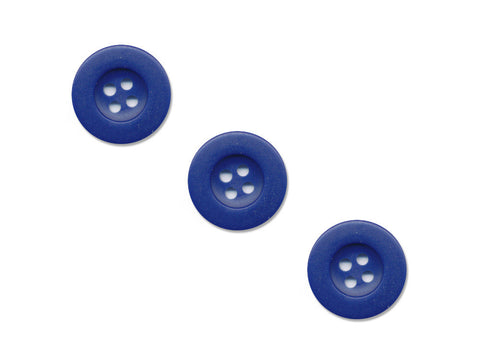 Round Thick Rimmed Buttons - Blue - 181